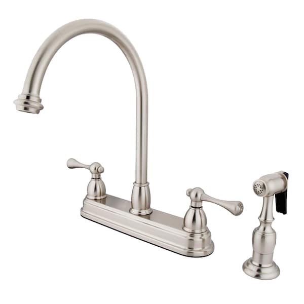 Vintage Centerset Kitchen Faucet, Brushed Nickel